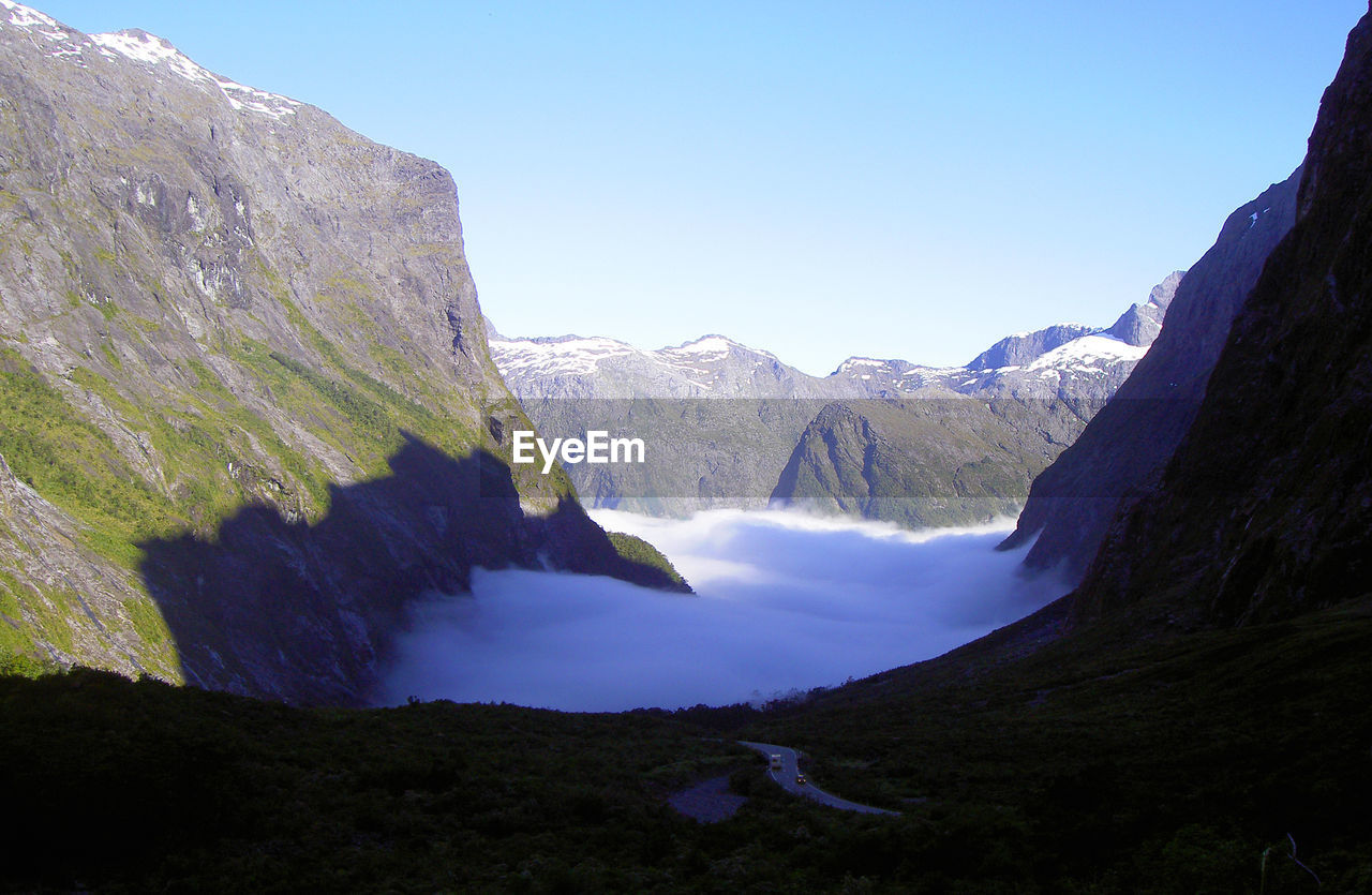 Scenic view of mountains against sky