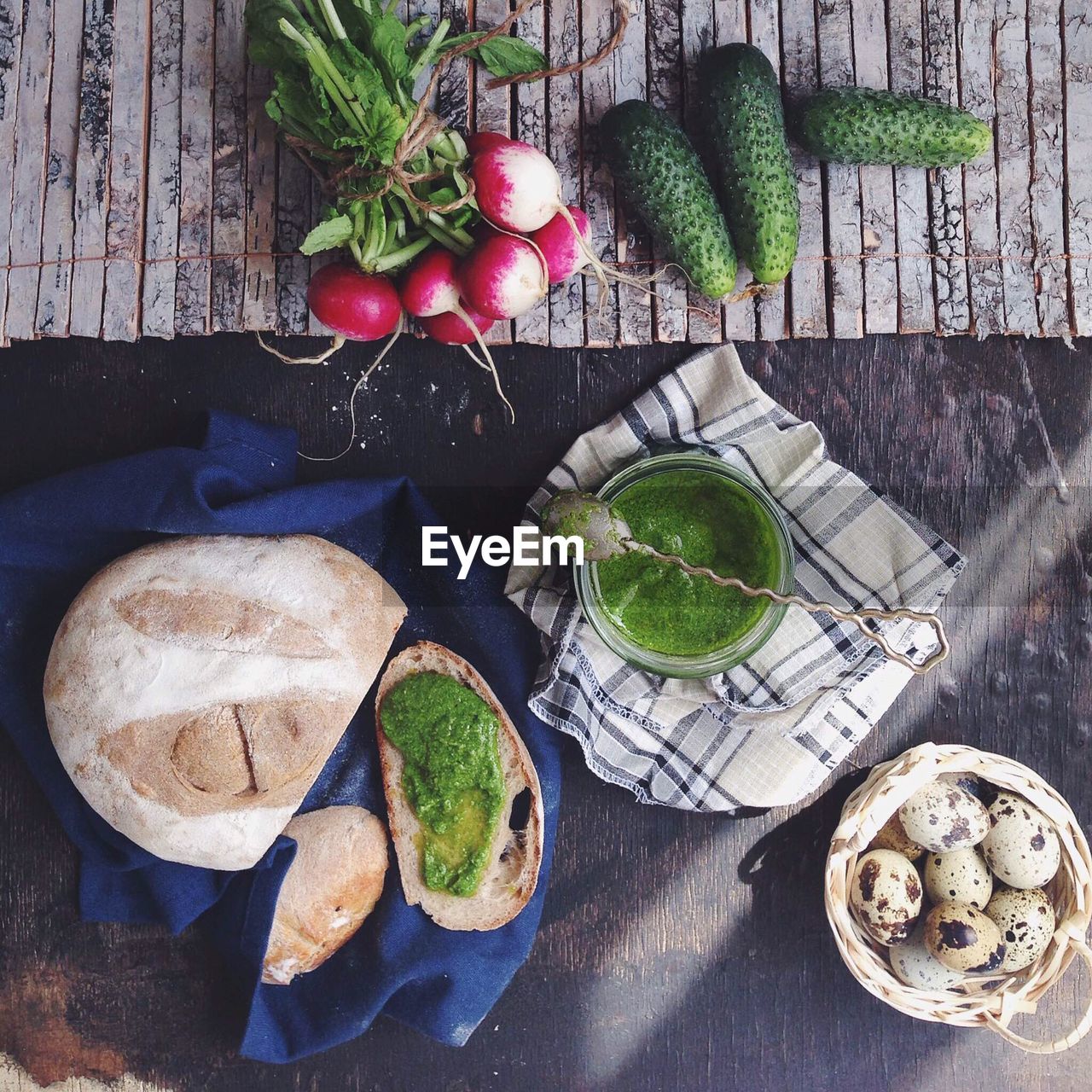 Directly above shot of food on table