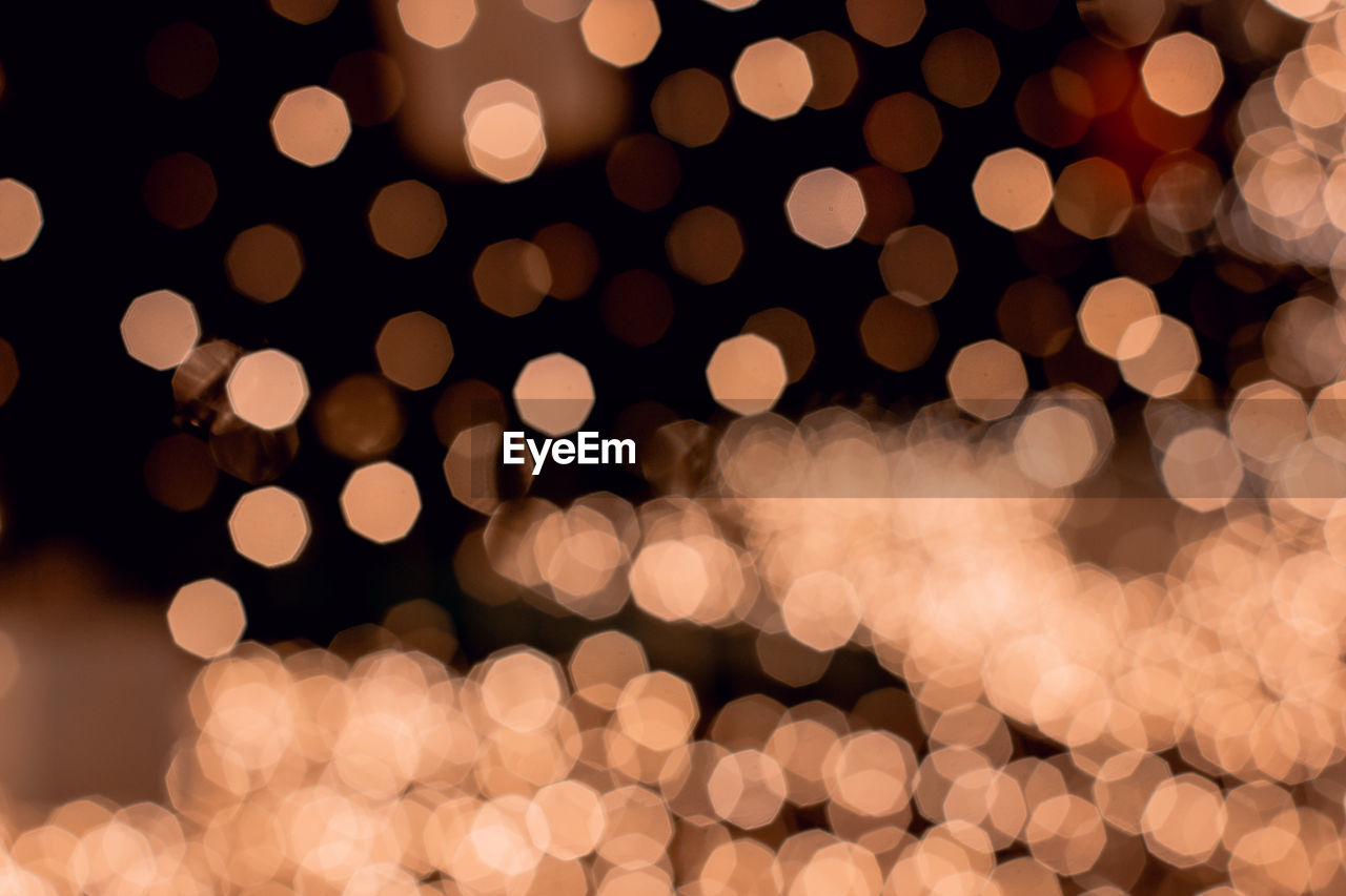 Defocused image of illuminated lights