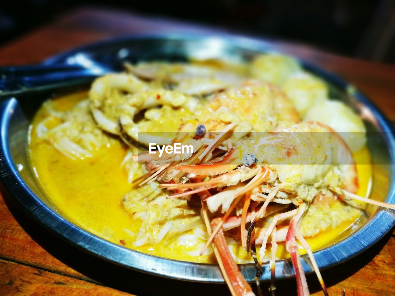 Close-up of food in plate on table