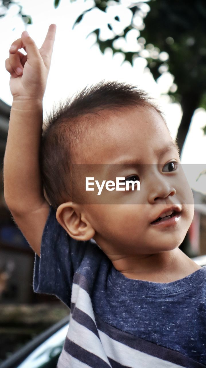 Close-up portrait of cute boy