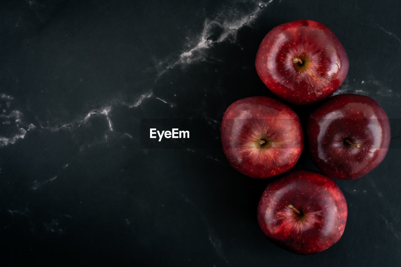 Directly above shot of apples on table