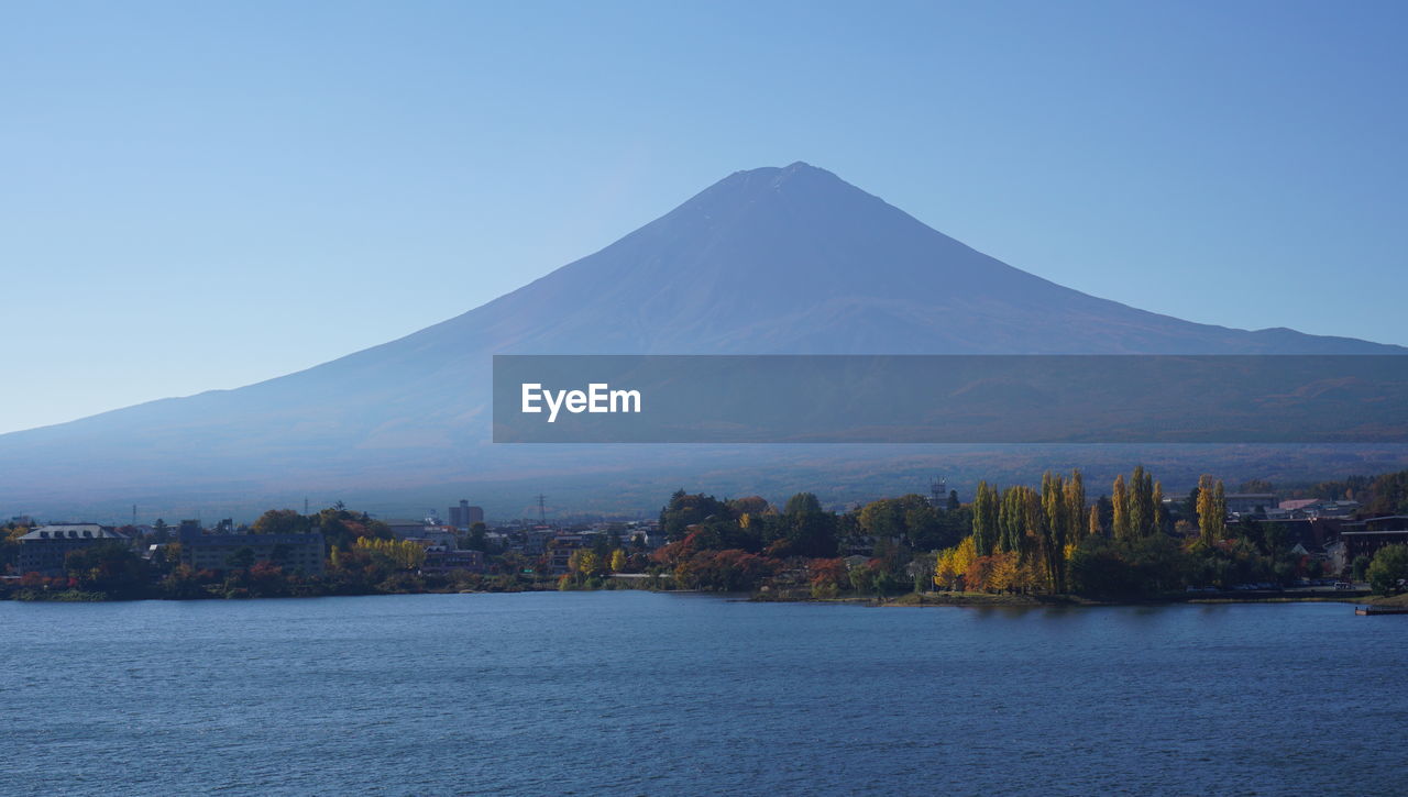 Scenic view of mountains against clear sky