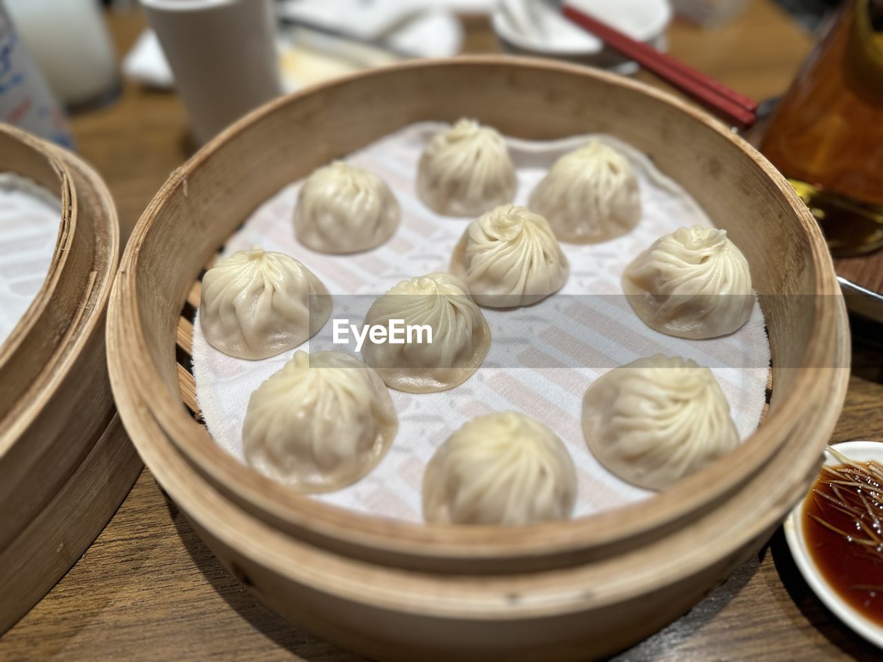 close-up of food in container on table