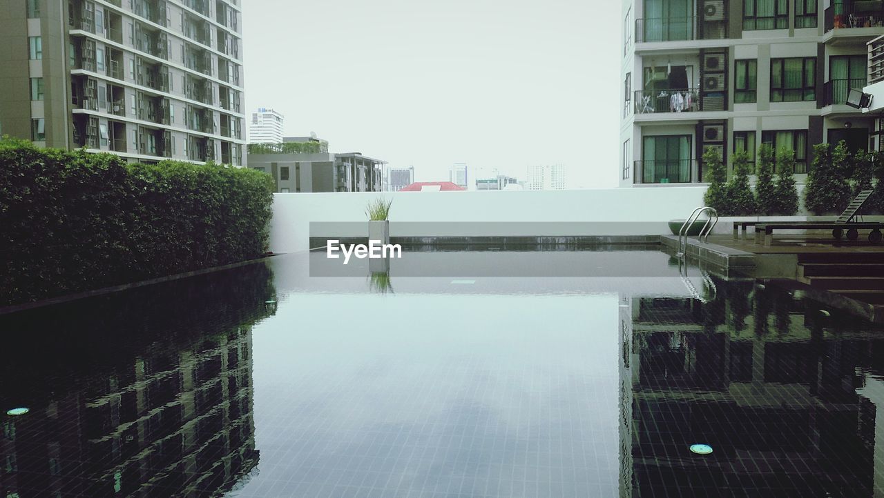 Reflection of cityscape in water