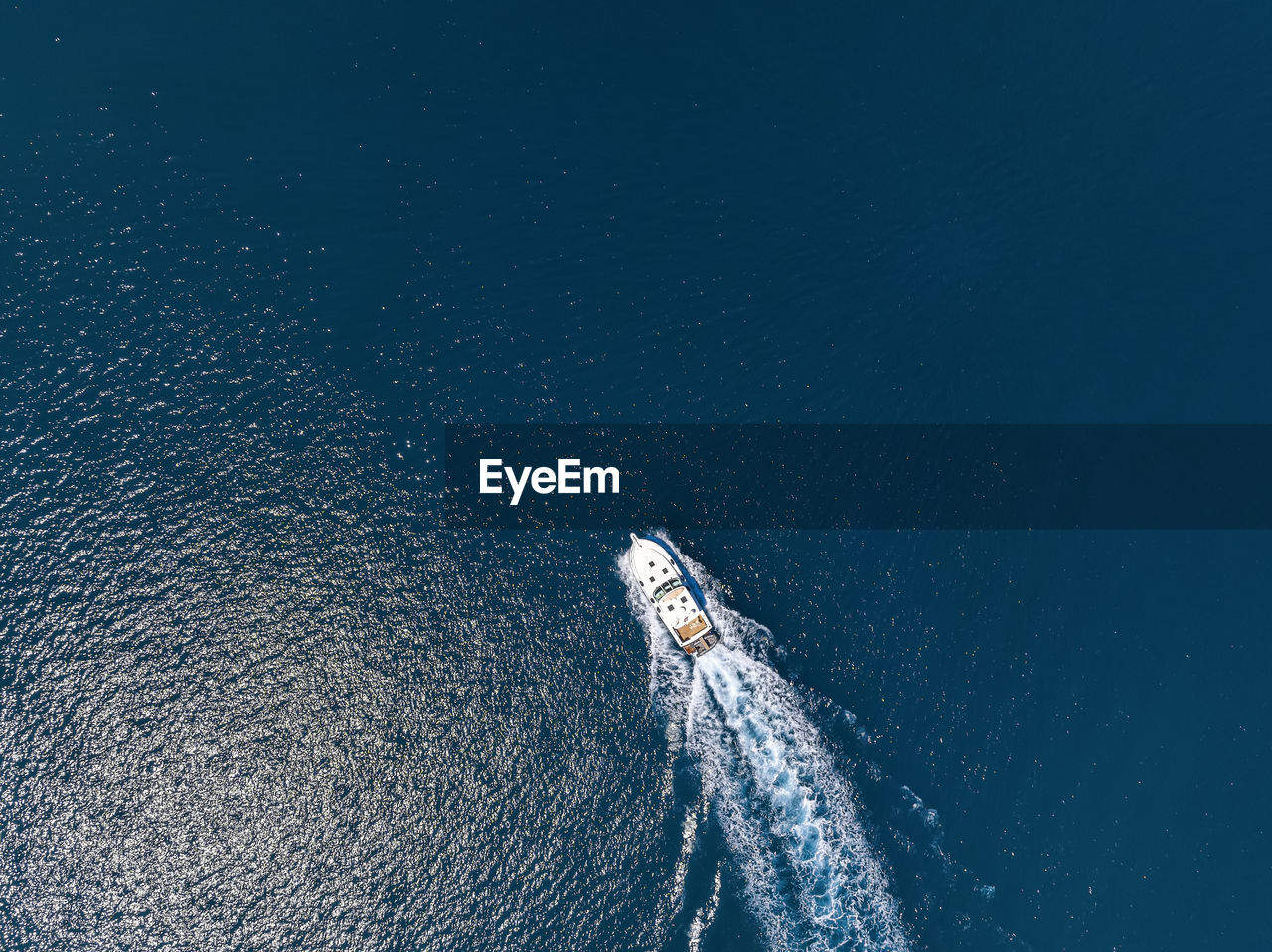 high angle view of person swimming in sea