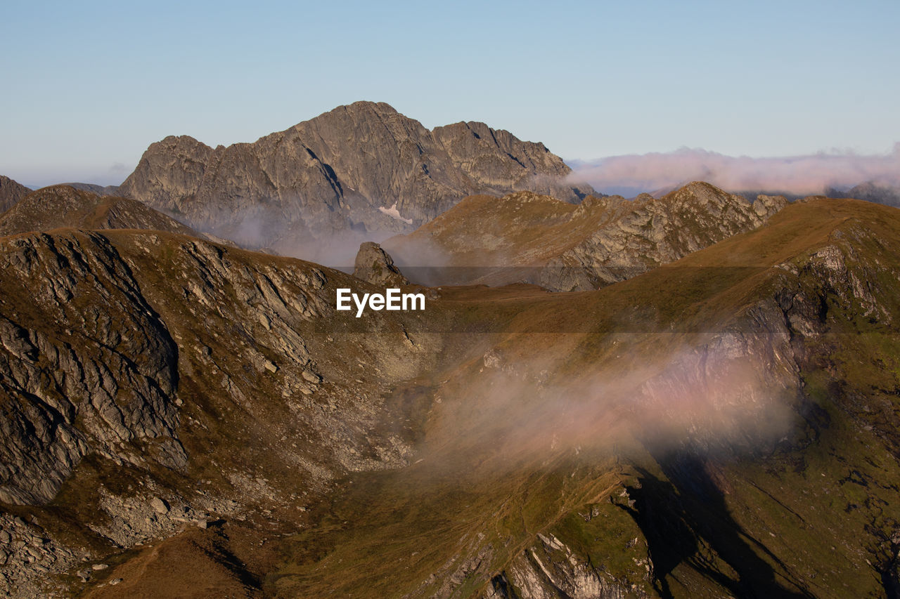 A majestic sunrise from the ridge of the fagaras mountains