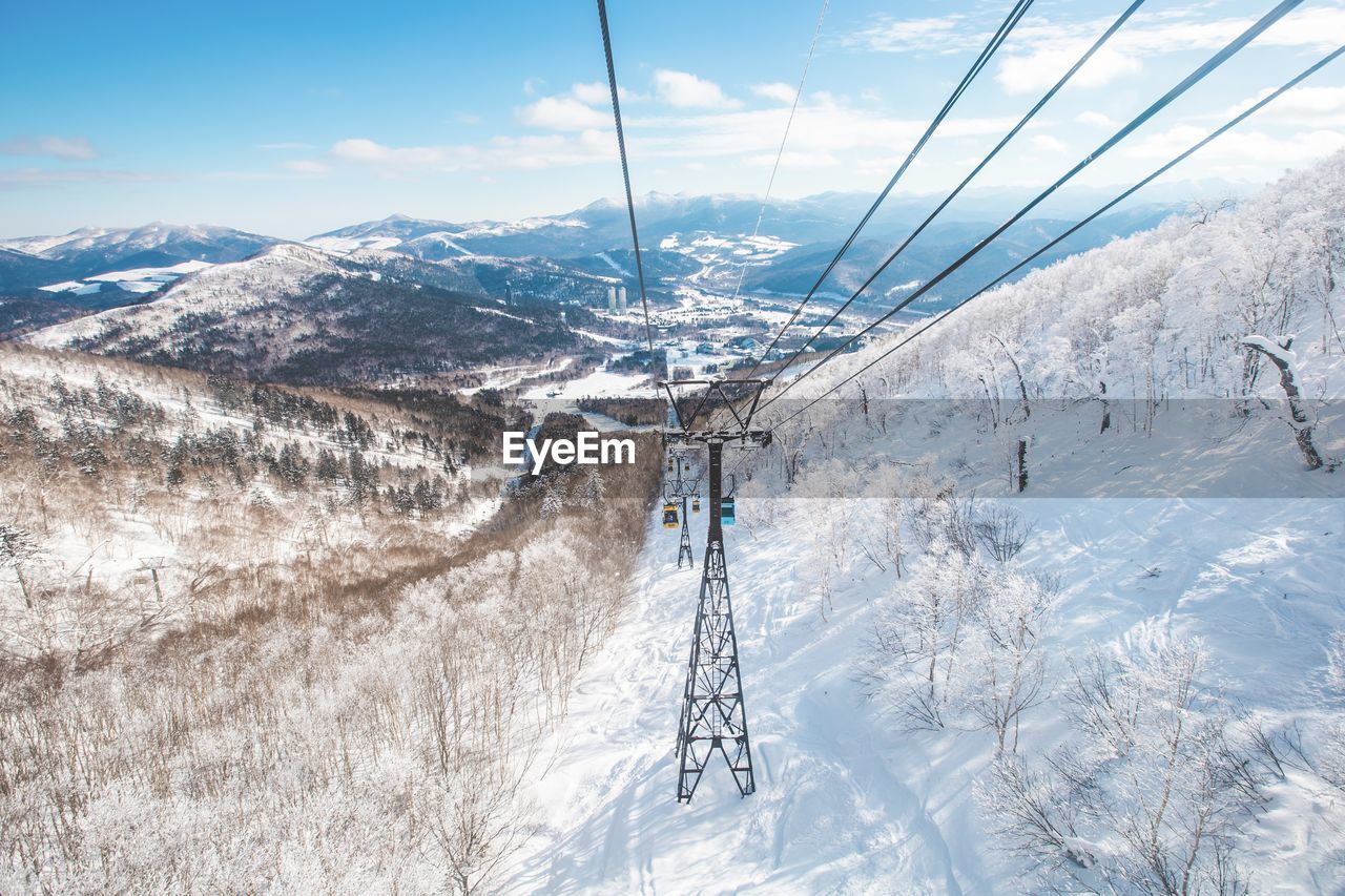 snow covered mountain against sky