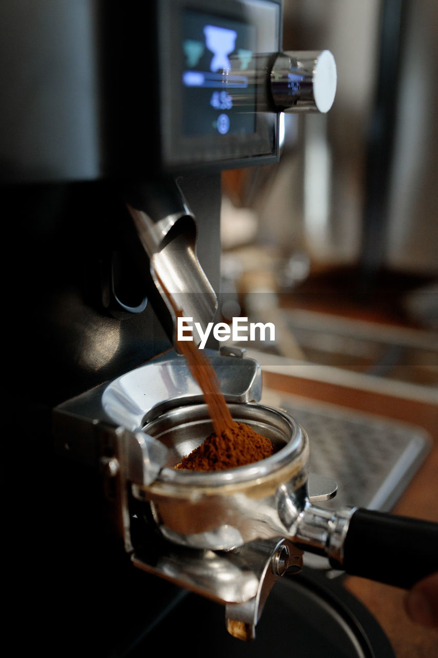 high angle view of coffee on table