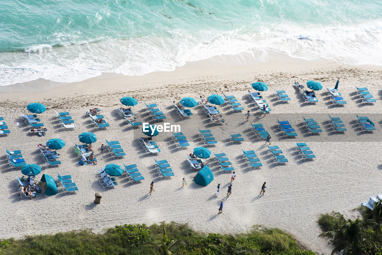 High angle view of beach