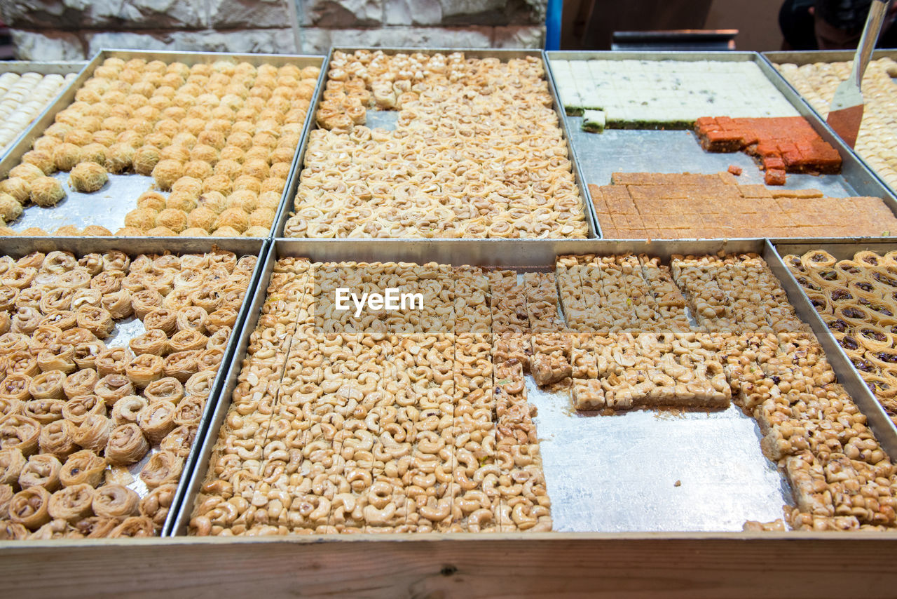 Cashew nuts and turkish delights in the bazaar