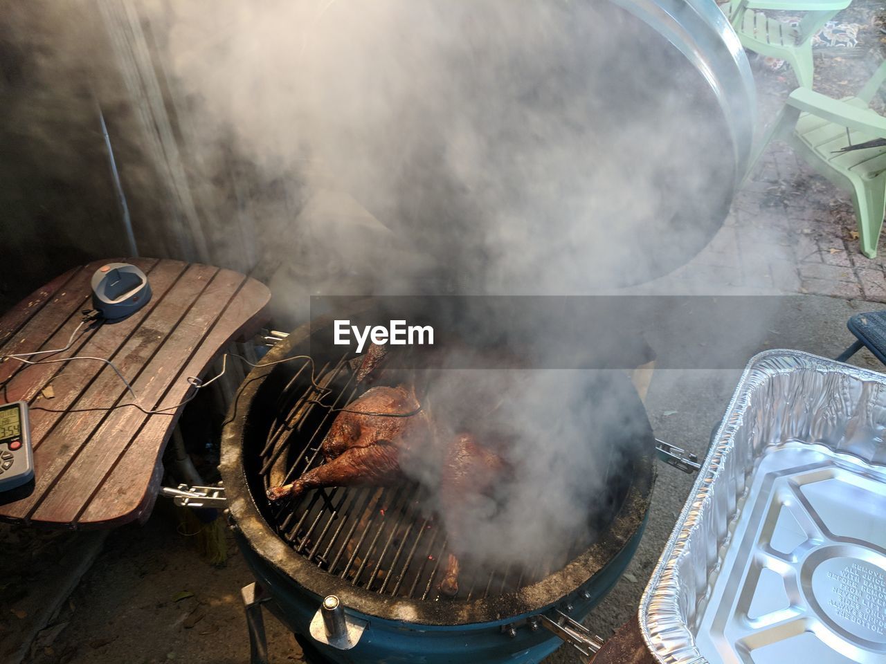 HIGH ANGLE VIEW OF PREPARING FOOD