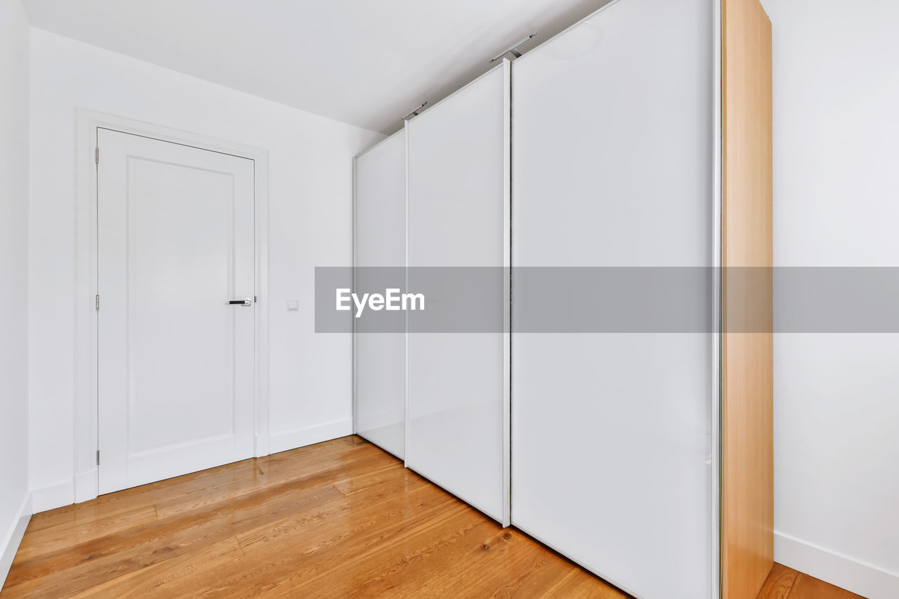 Empty wooden door of building