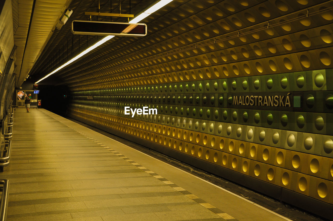 ILLUMINATED SUBWAY PLATFORM