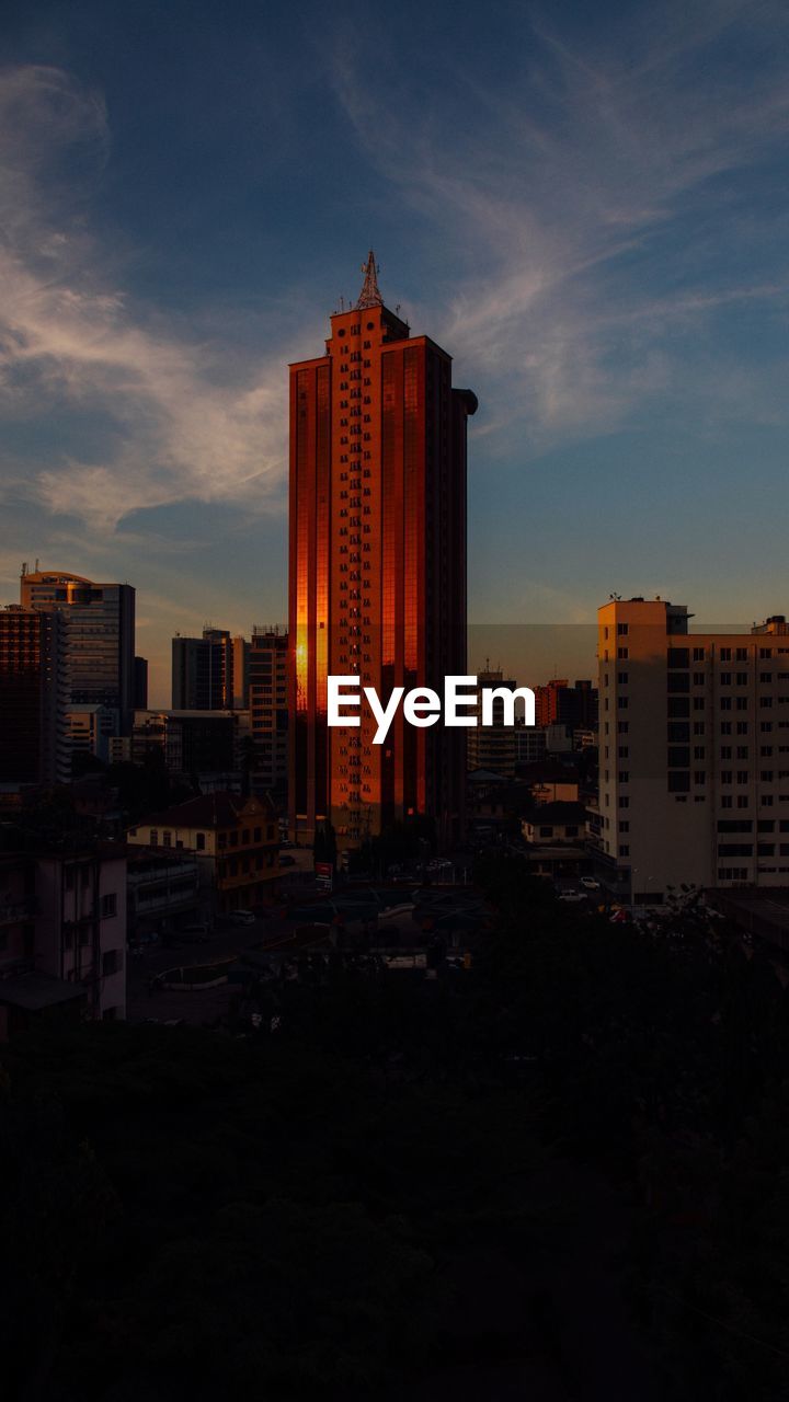 Dar es salaam city in the evening