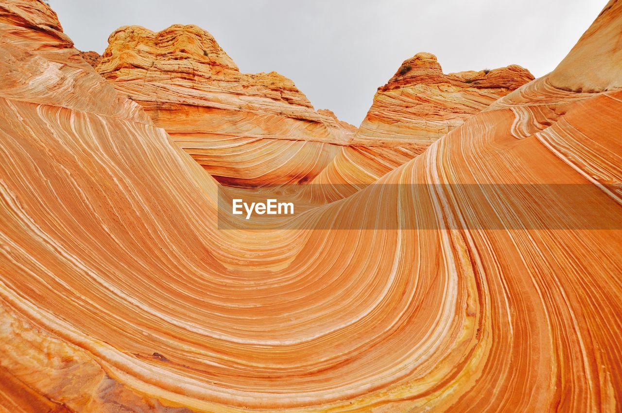 Aerial view of rock formations in desert