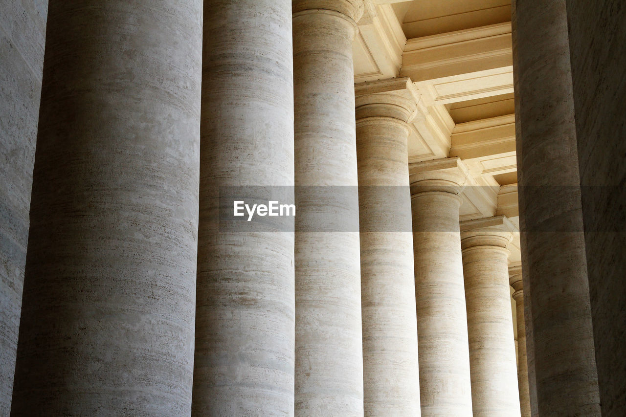 Detail of bernini's colonnade in rome. st. peter's square