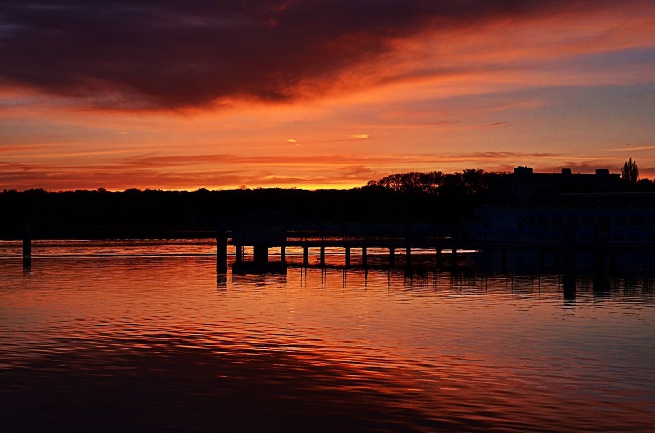 SUNSET OVER LAKE