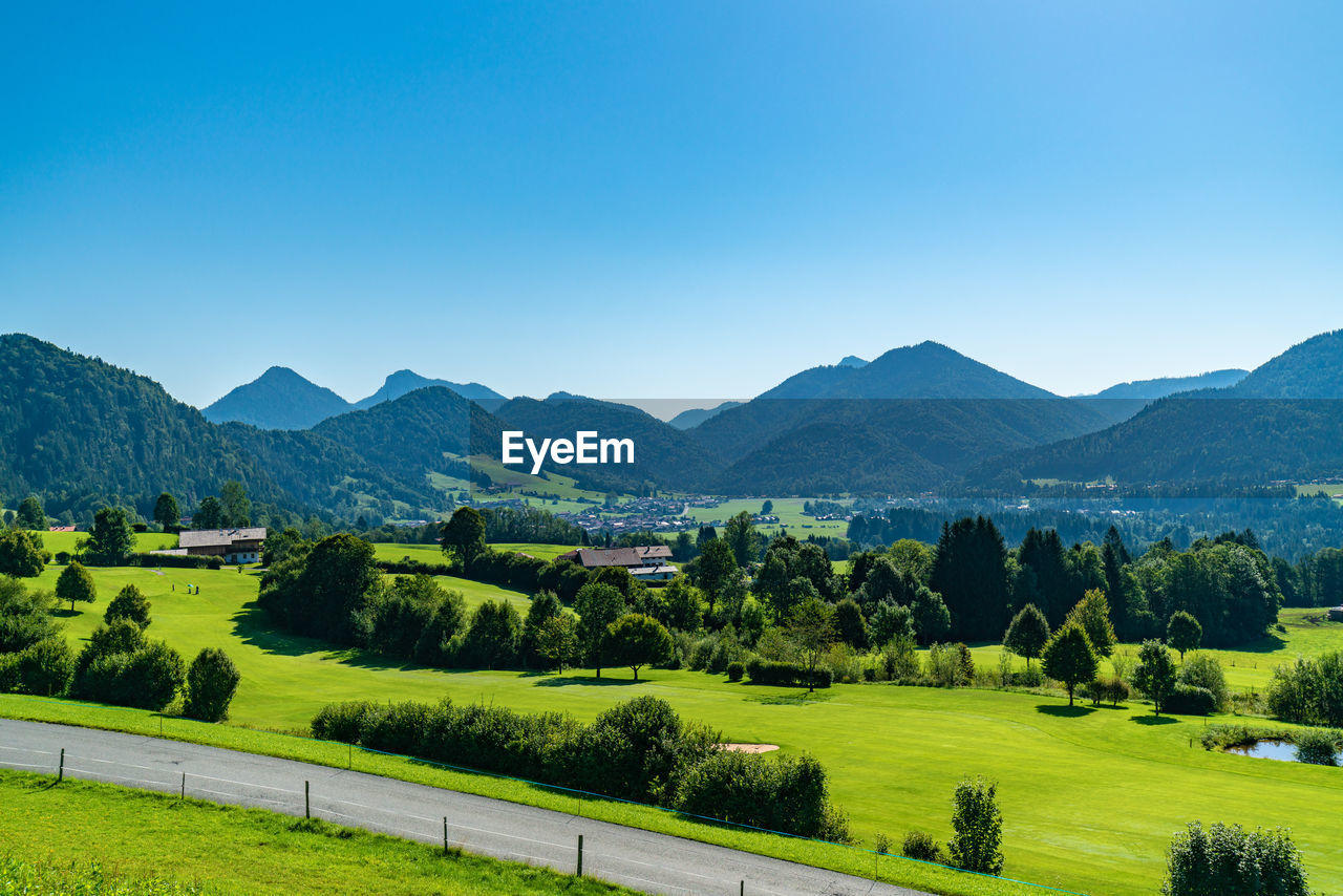 SCENIC VIEW OF LANDSCAPE AGAINST CLEAR BLUE SKY