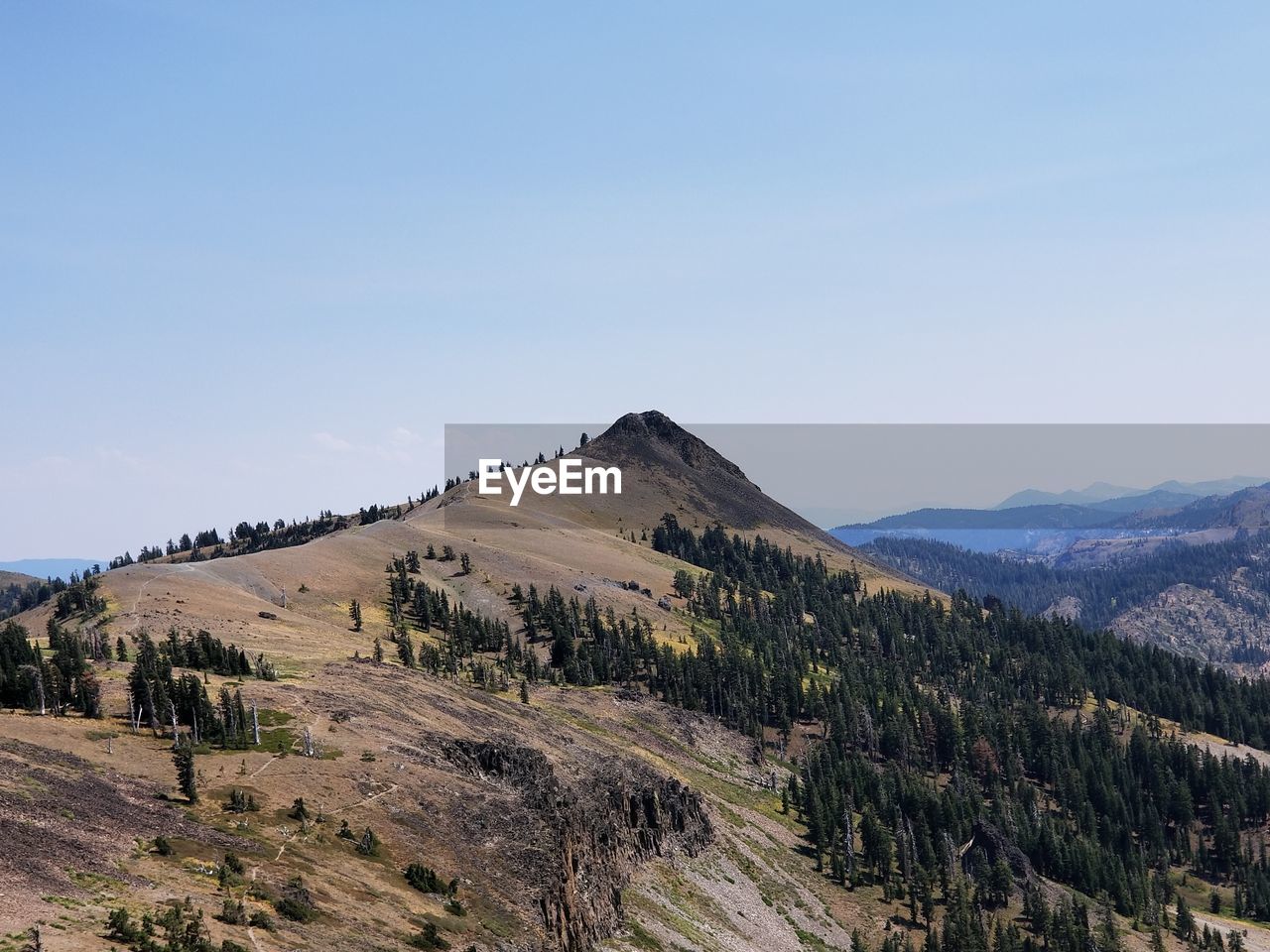 Scenic view of mountains against clear sky