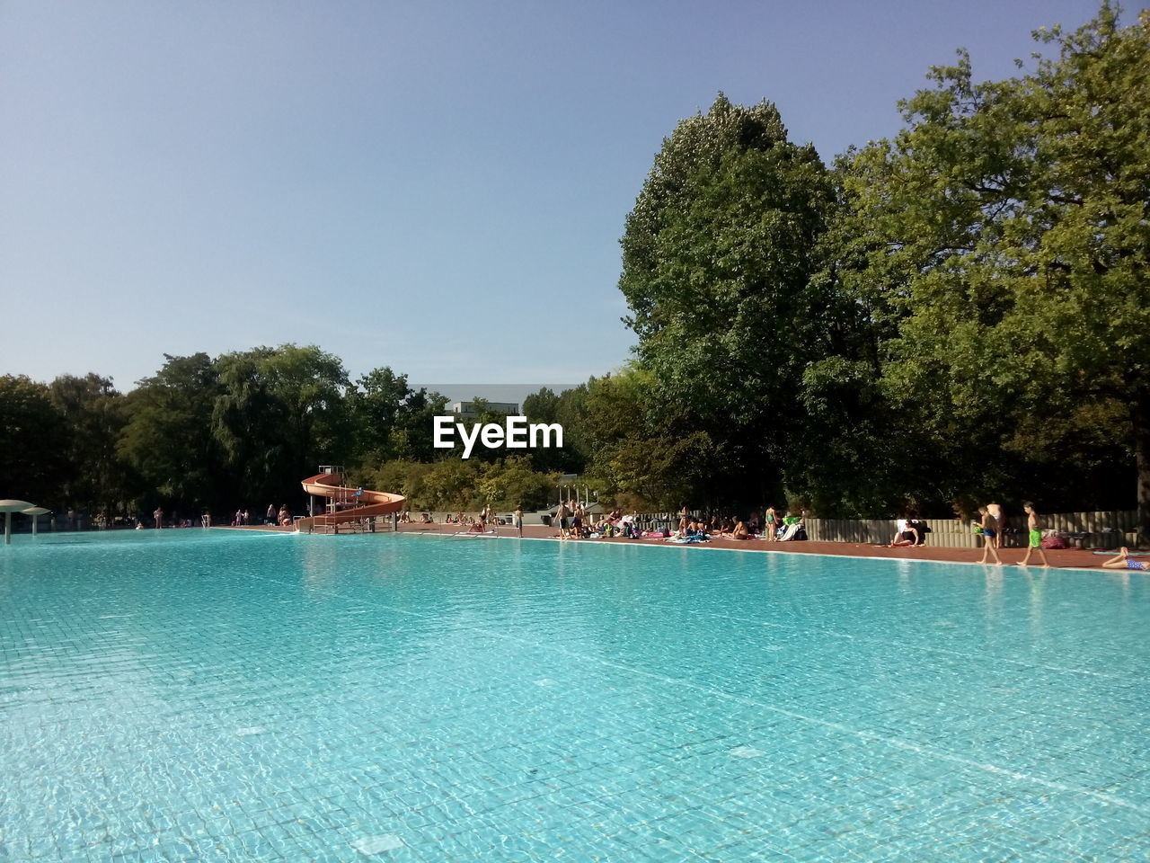 SWIMMING POOL AGAINST CLEAR SKY