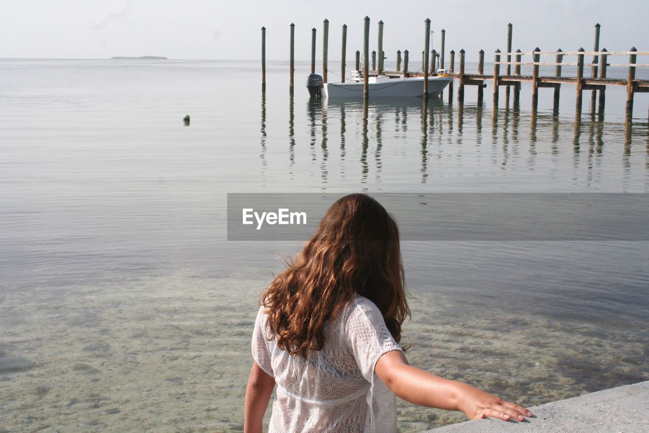 Woman walking at beach