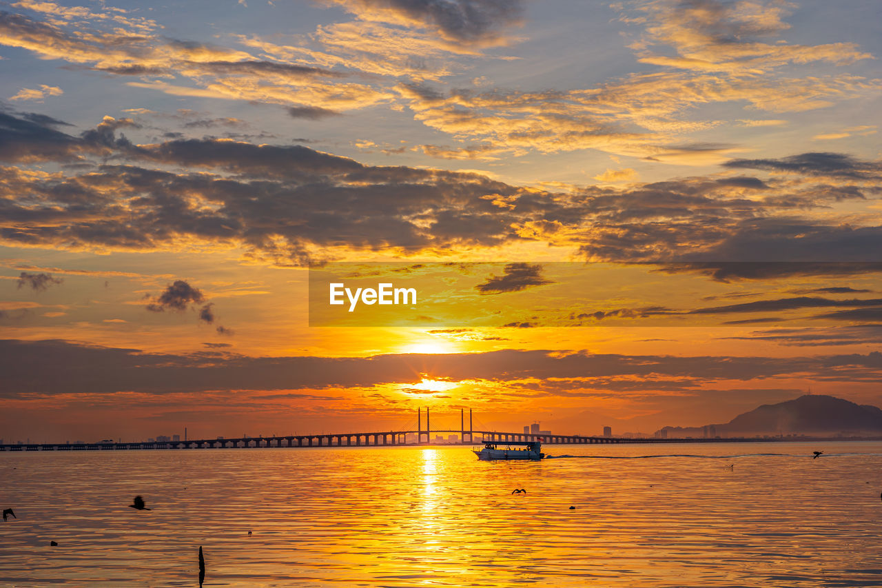 SCENIC VIEW OF SEA DURING SUNSET