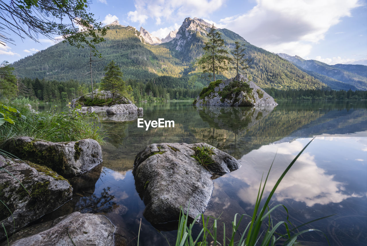 SCENIC VIEW OF LAKE AGAINST MOUNTAINS