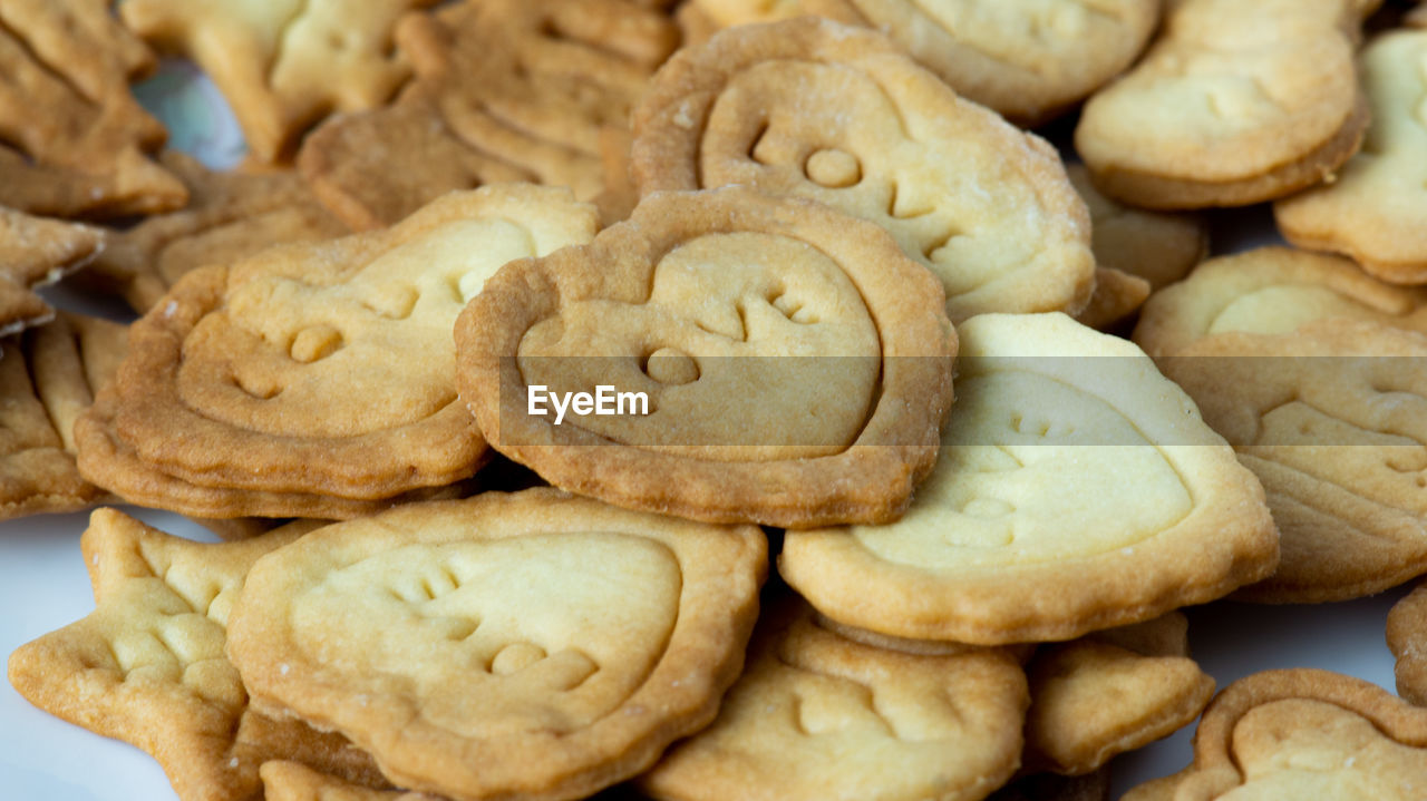 Heart shaped butter home made cookies biscuits with word love. love, romance, saint valentine day