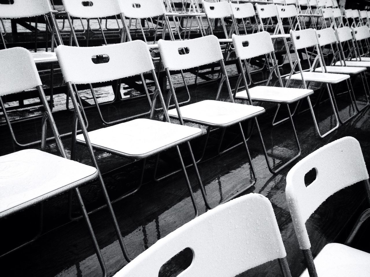 Full frame shot of empty chairs