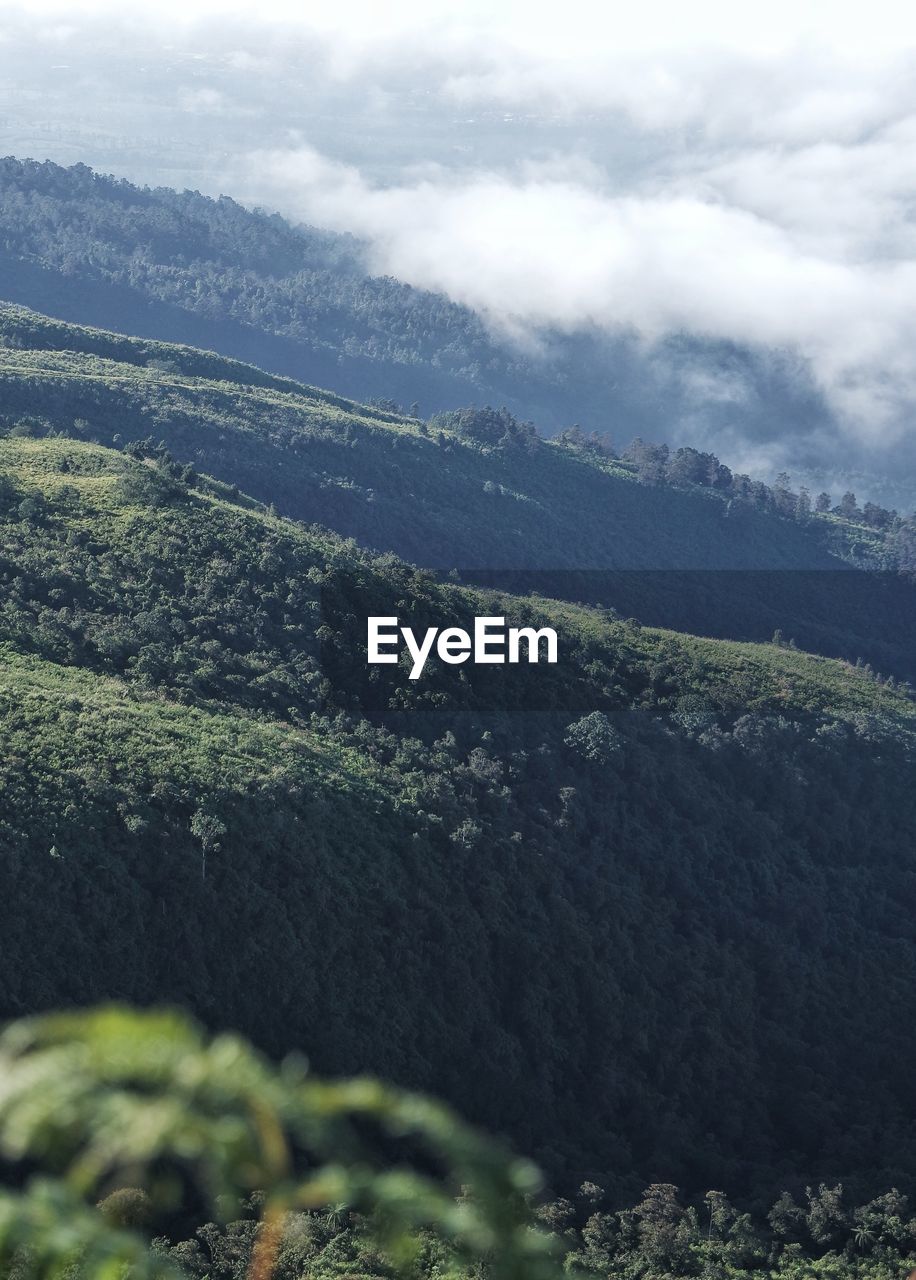 SCENIC VIEW OF LANDSCAPE AND MOUNTAINS AGAINST SKY