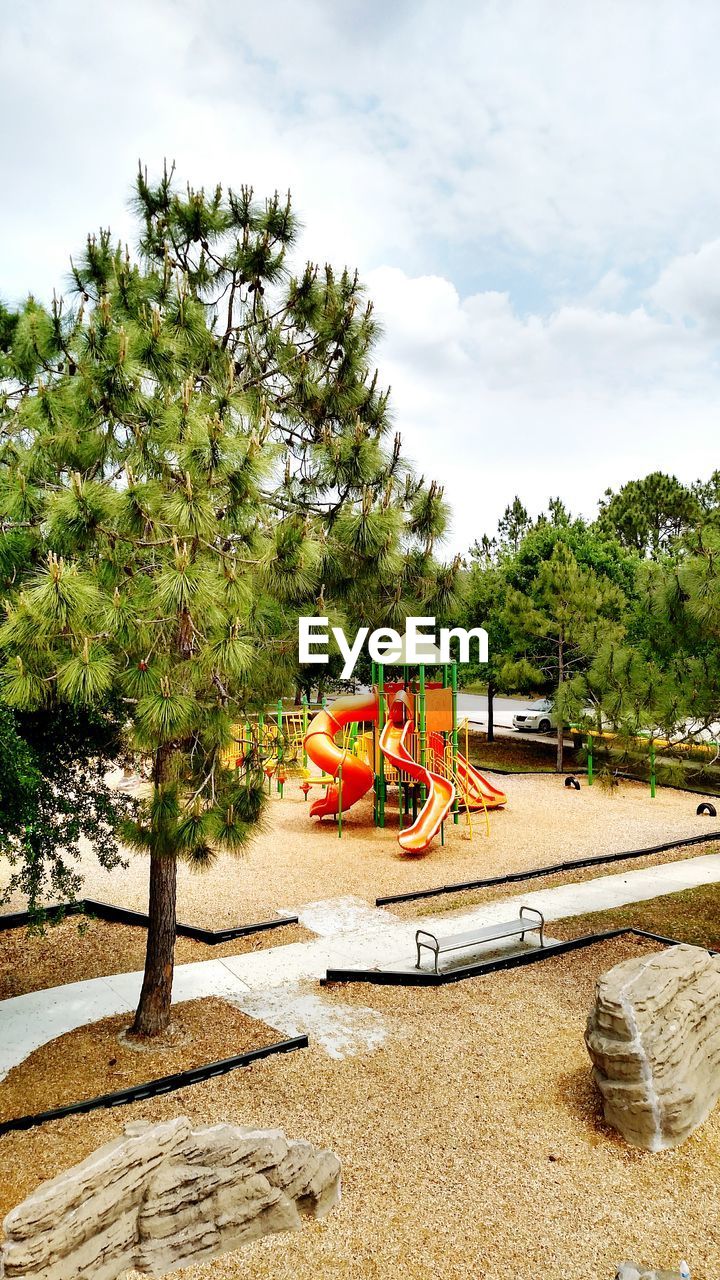 View of playground in park