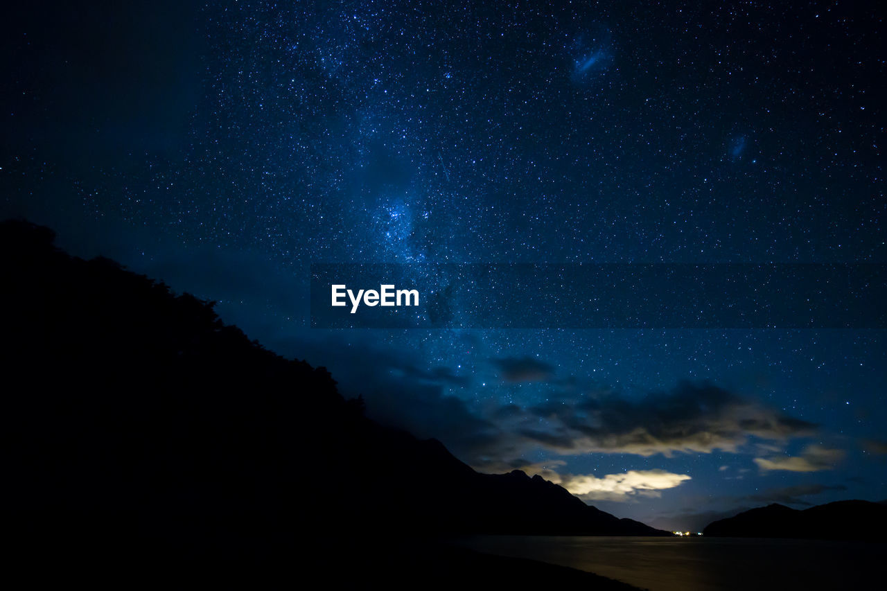 Scenic view of star field against star field