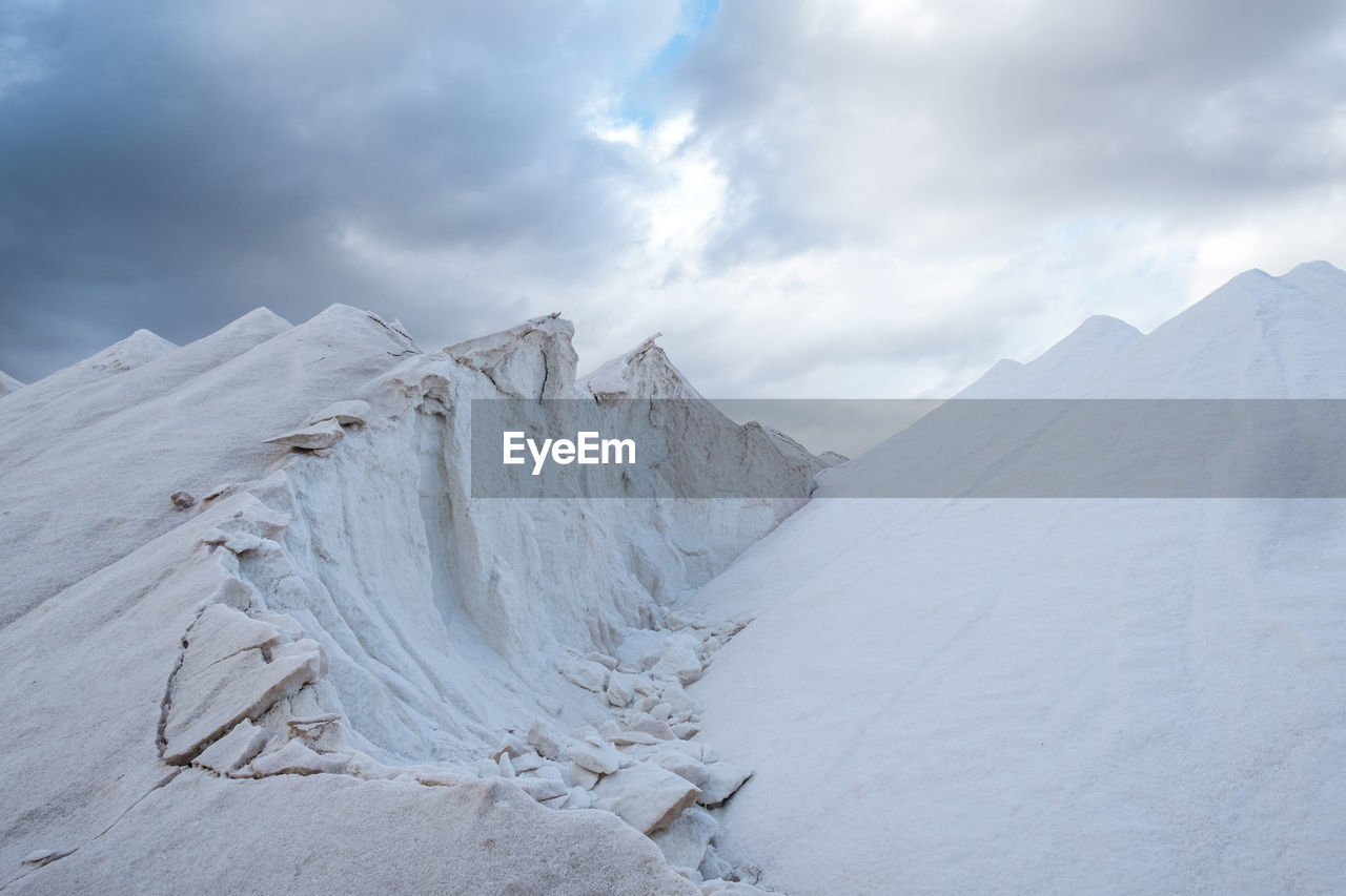 White salt mountains at majorca