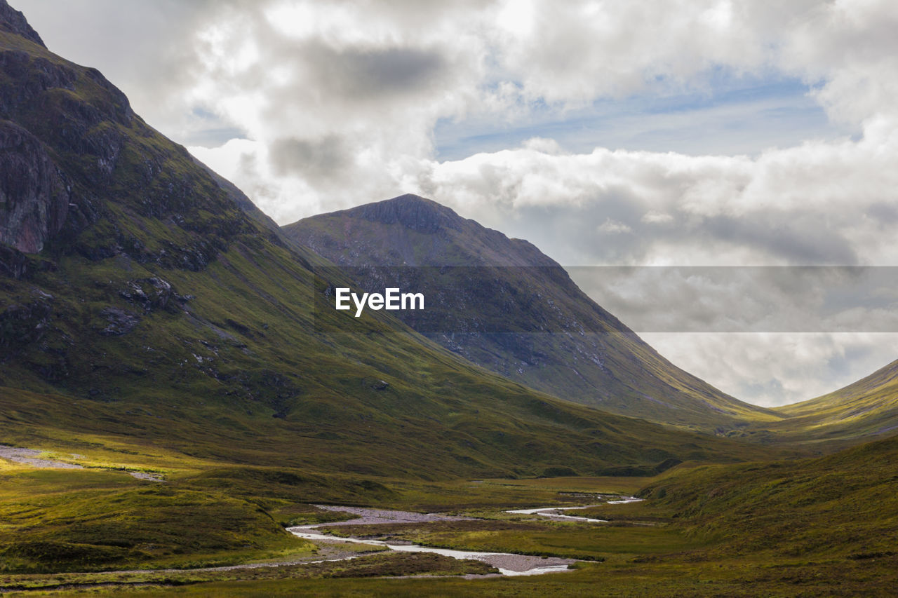 Scenic view of mountains against sky