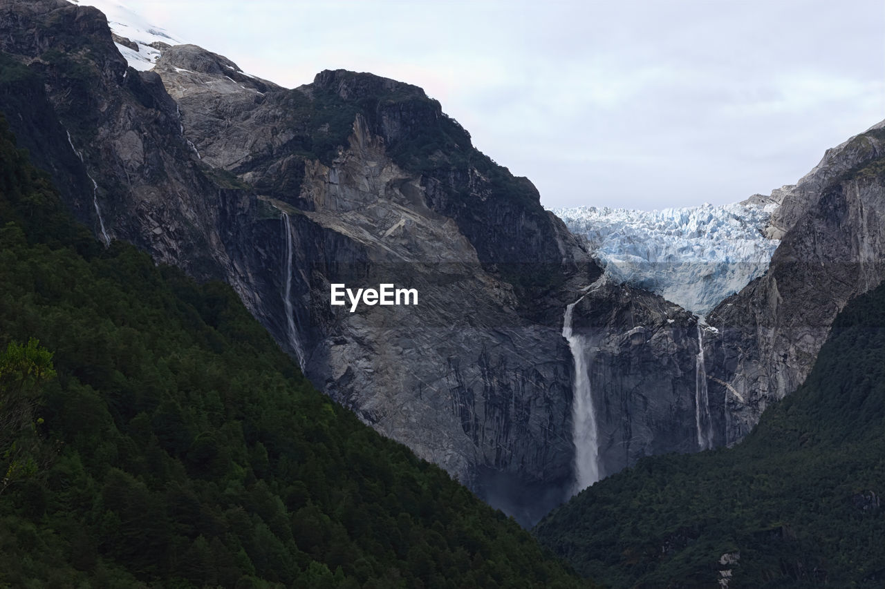 Panoramic view of rocky mountains against sky