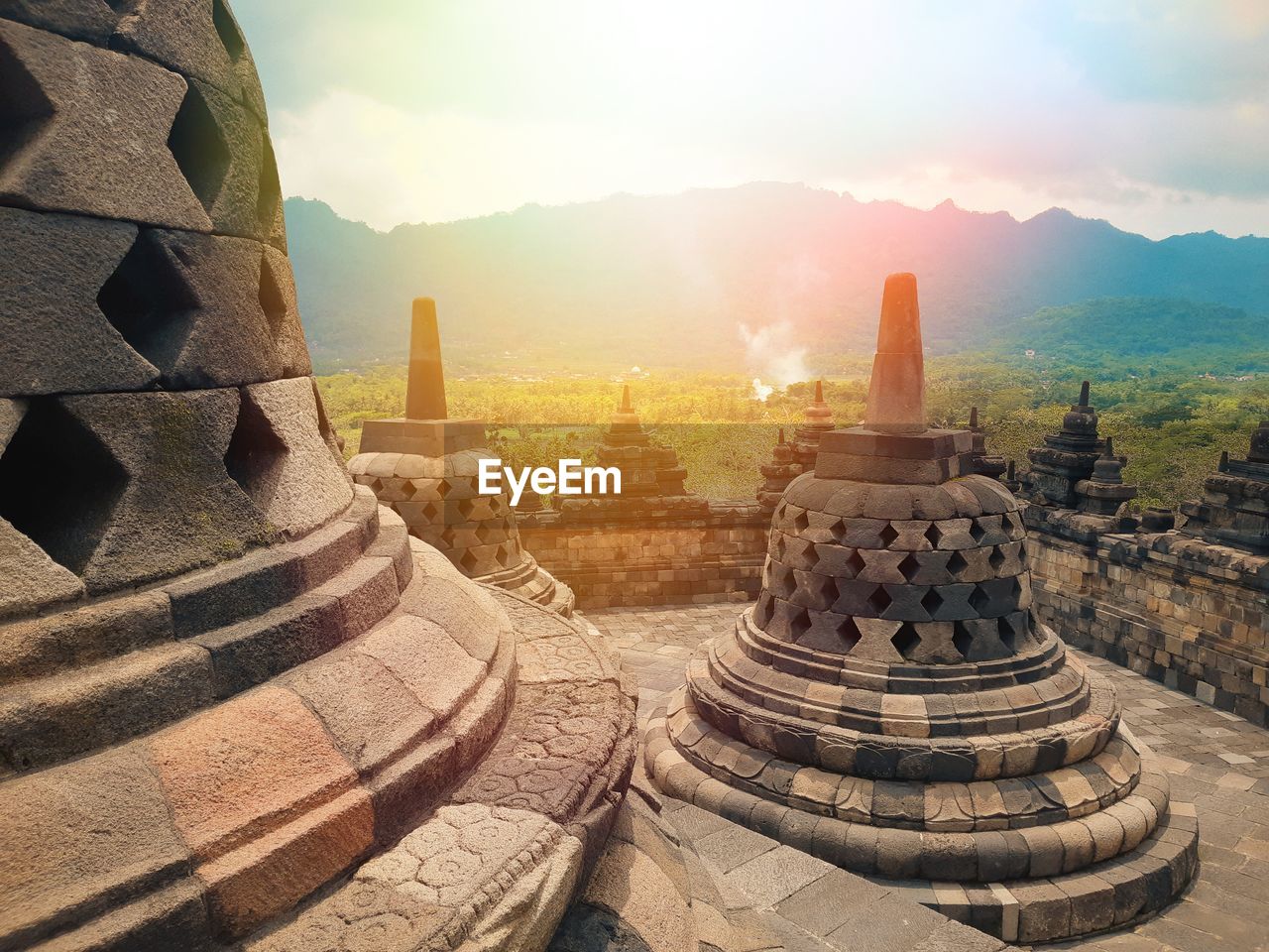 TEMPLE AGAINST BUILDING