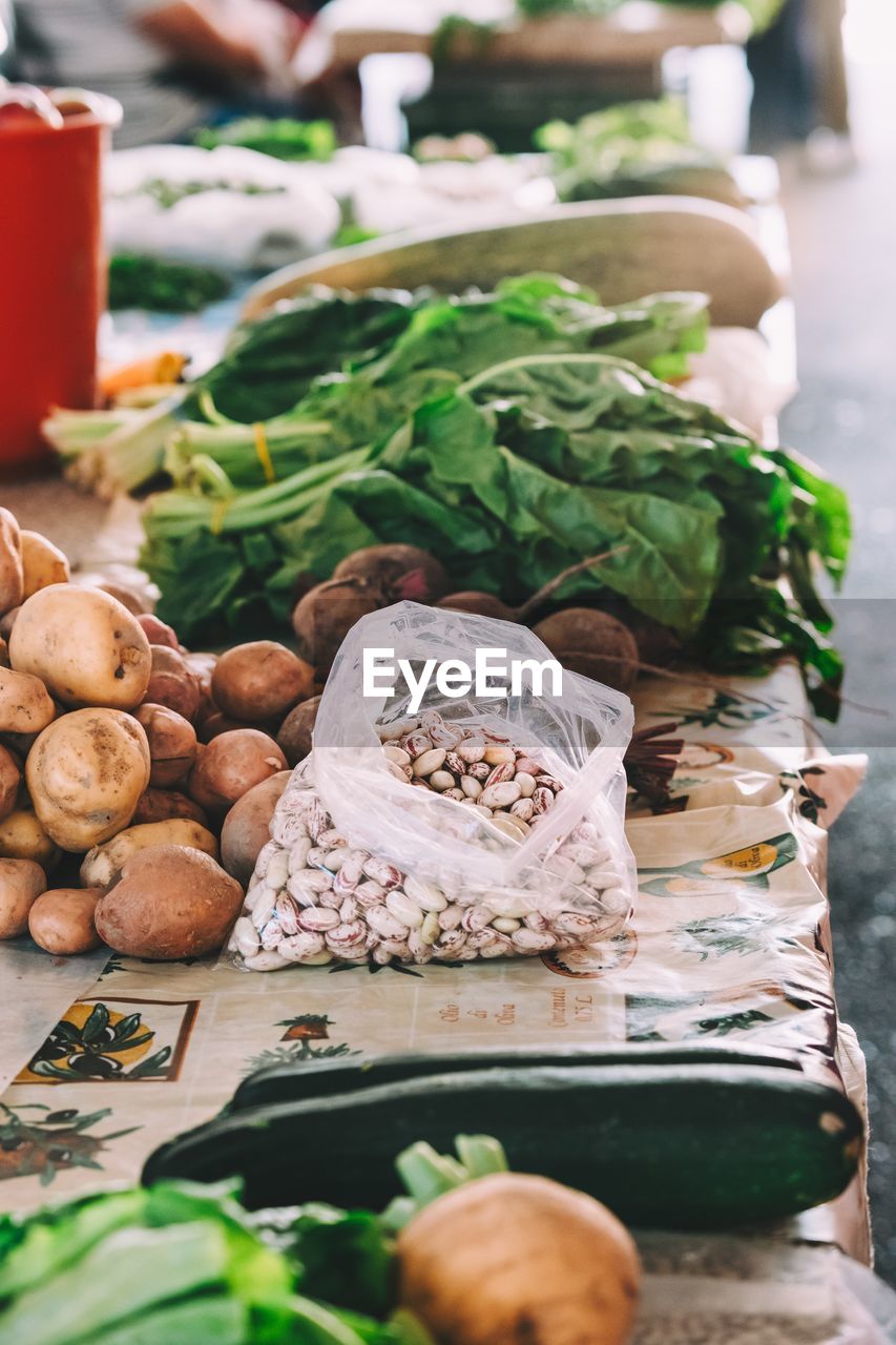 Close-up of vegetables for sale in market