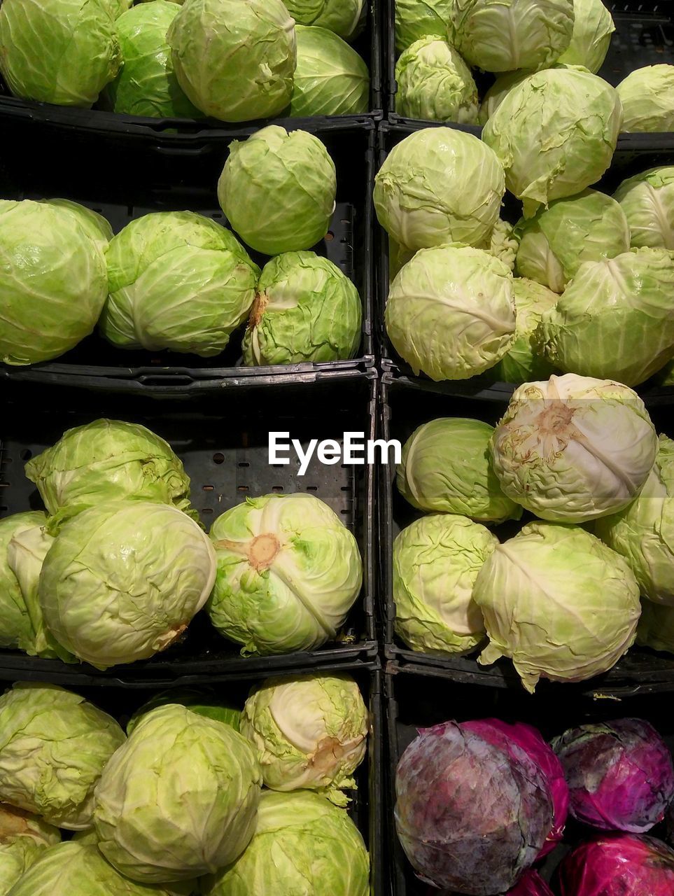 High angle view of vegetables for sale at market