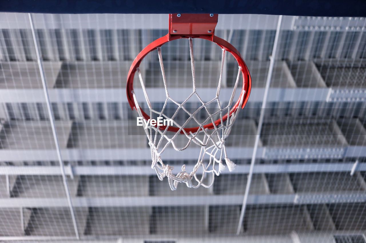 Low angle view of basketball hoop