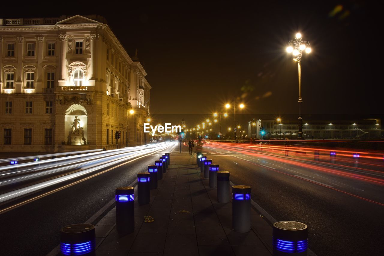 LIGHT TRAILS ON CITY STREET