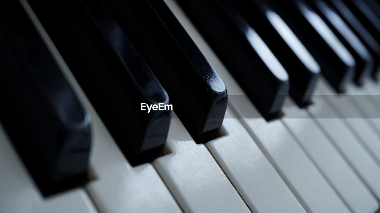 Close-up of piano keys