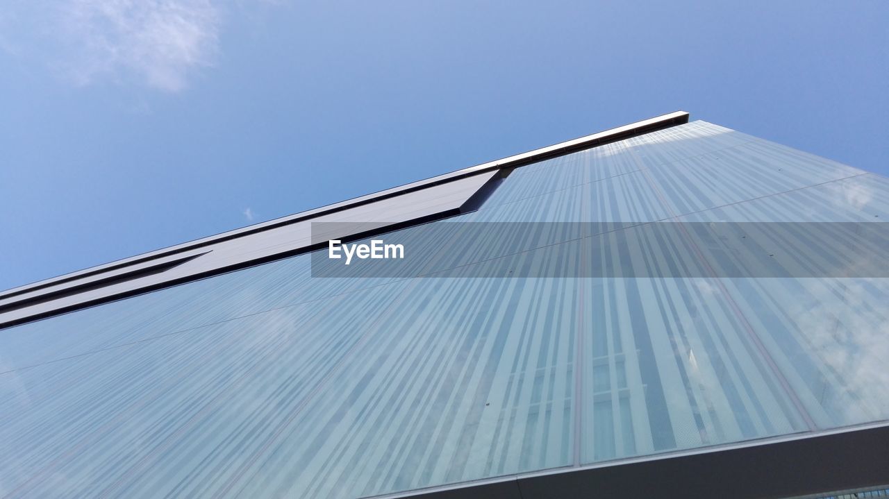 Low angle view of modern building against sky