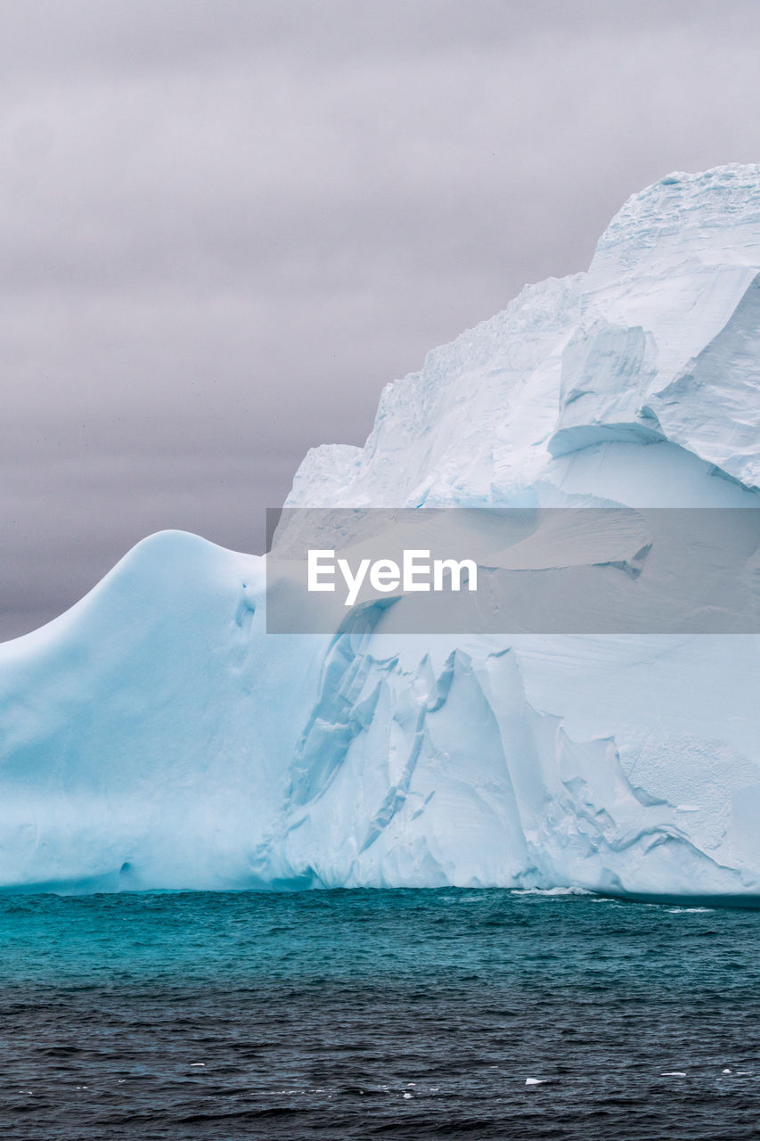 Scenic view of sea against sky during winter