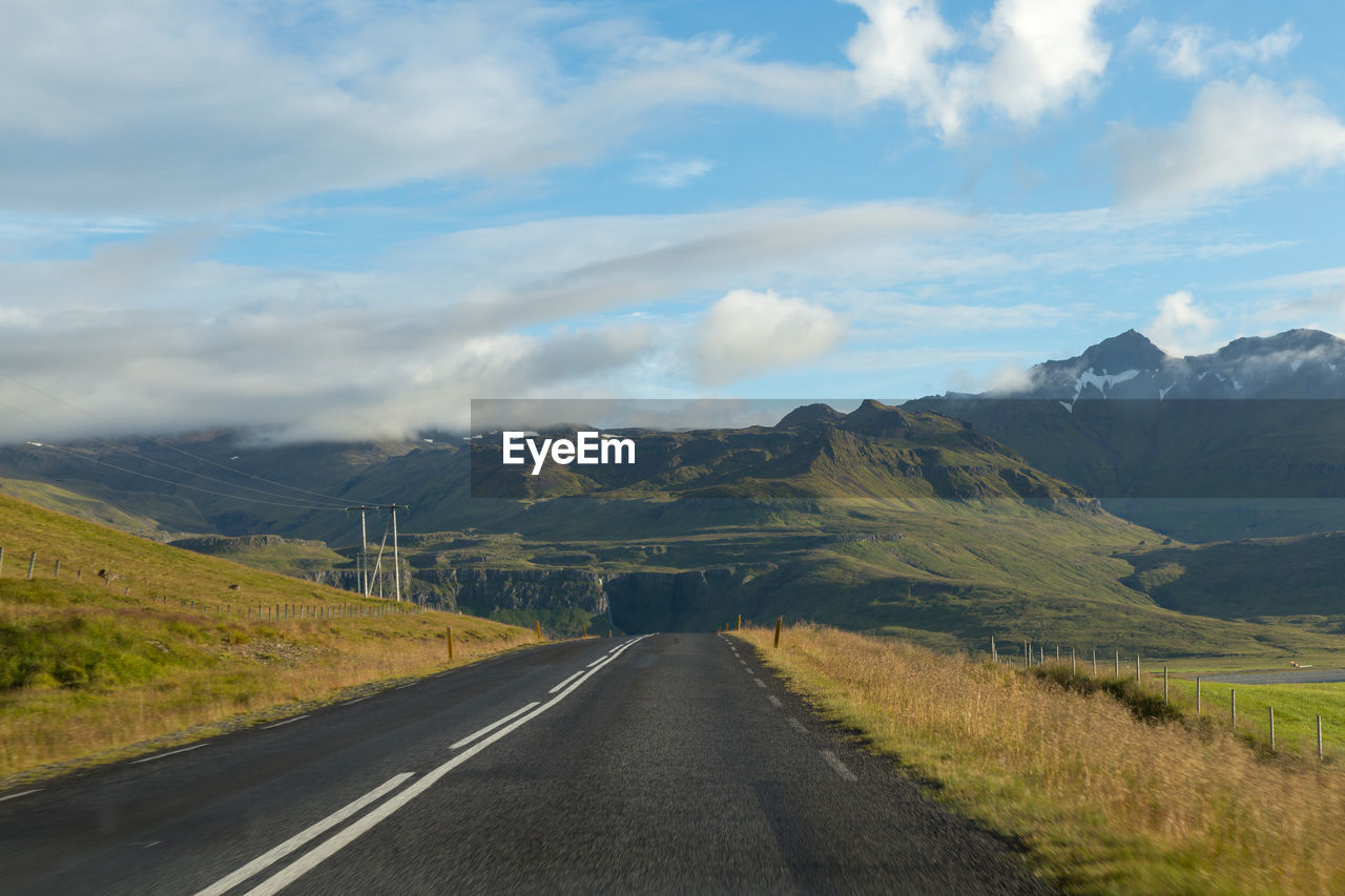 Road amidst landscape against sky