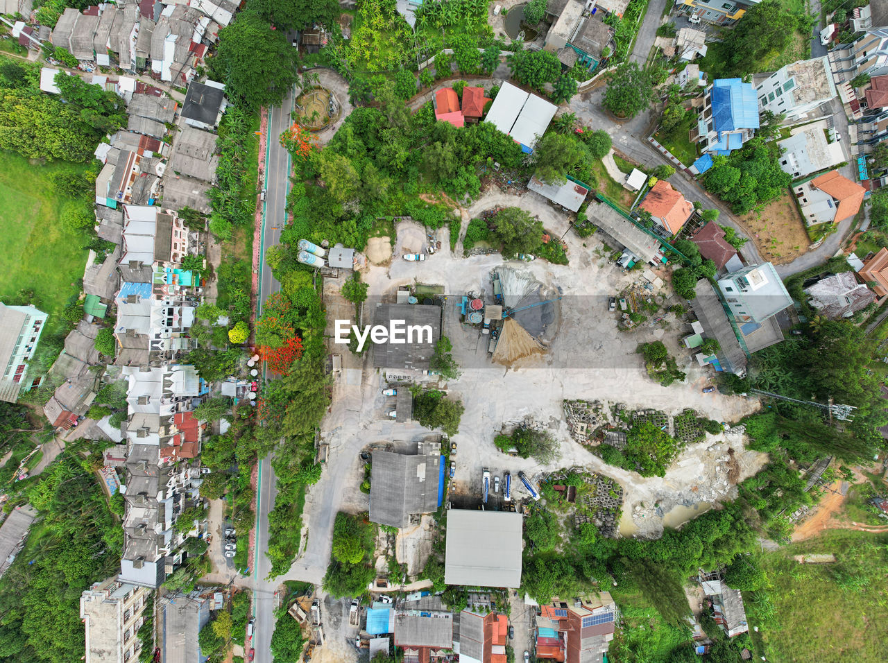 high angle view of buildings