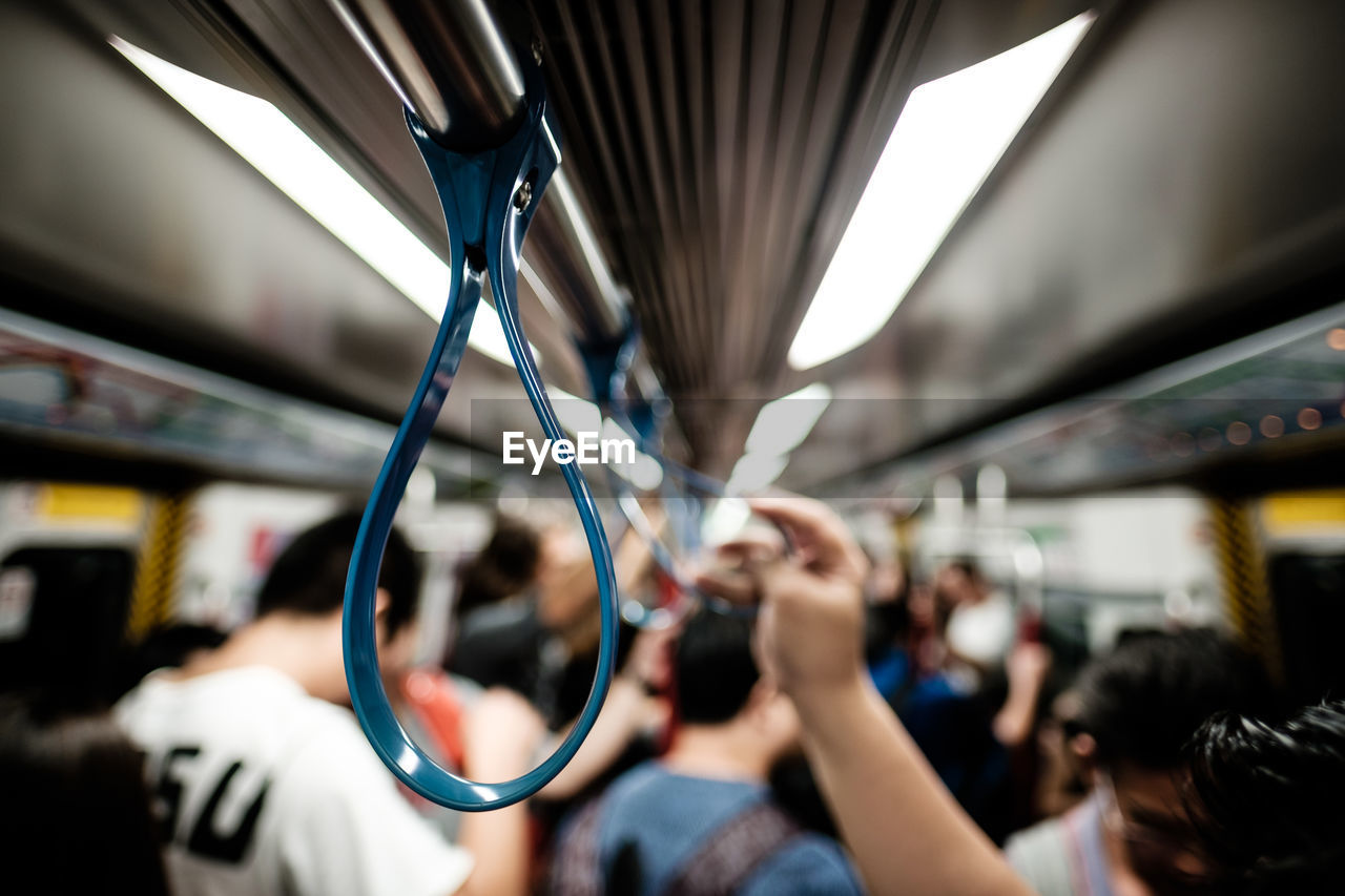 Handle in crowded train