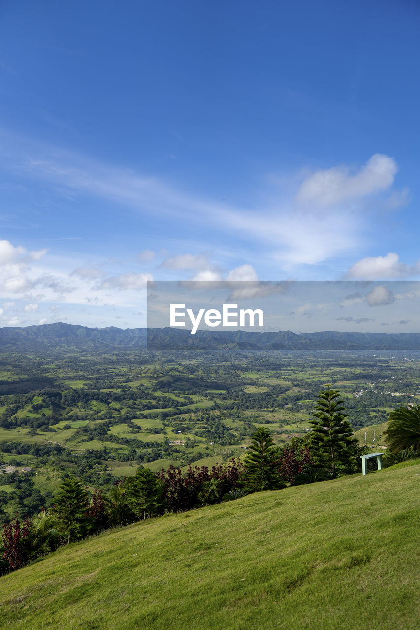 high angle view of landscape against sky