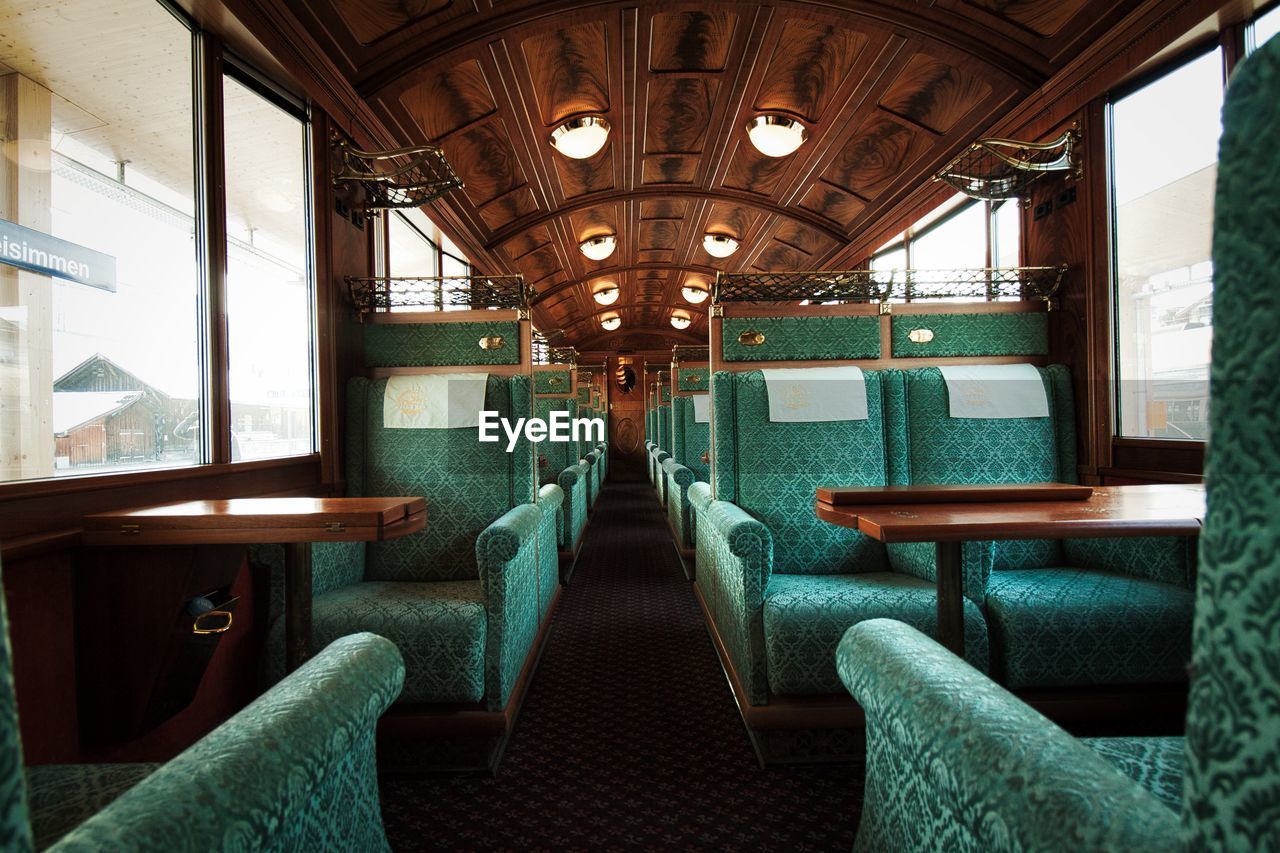 Interior of empty train