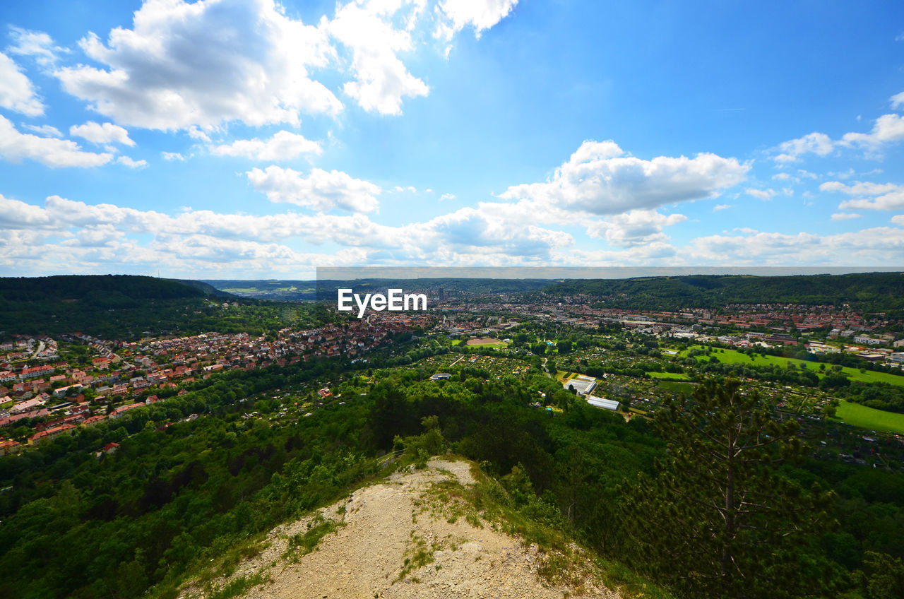 High angle view of landscape against sky